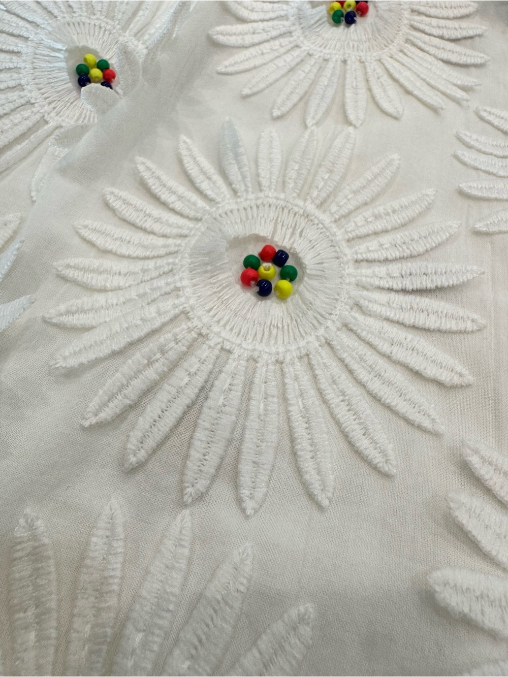 FARM Rio White Daisy Appliqué Midi Skirt - Picture 6 of 7